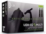 Microfone Sem Fio Duplo Dylan Udx-02 Black Multi Frequencia
